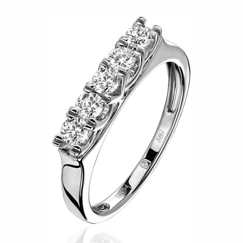 Кольцо из белого золота 585 пробы с бриллиантами 01К623068