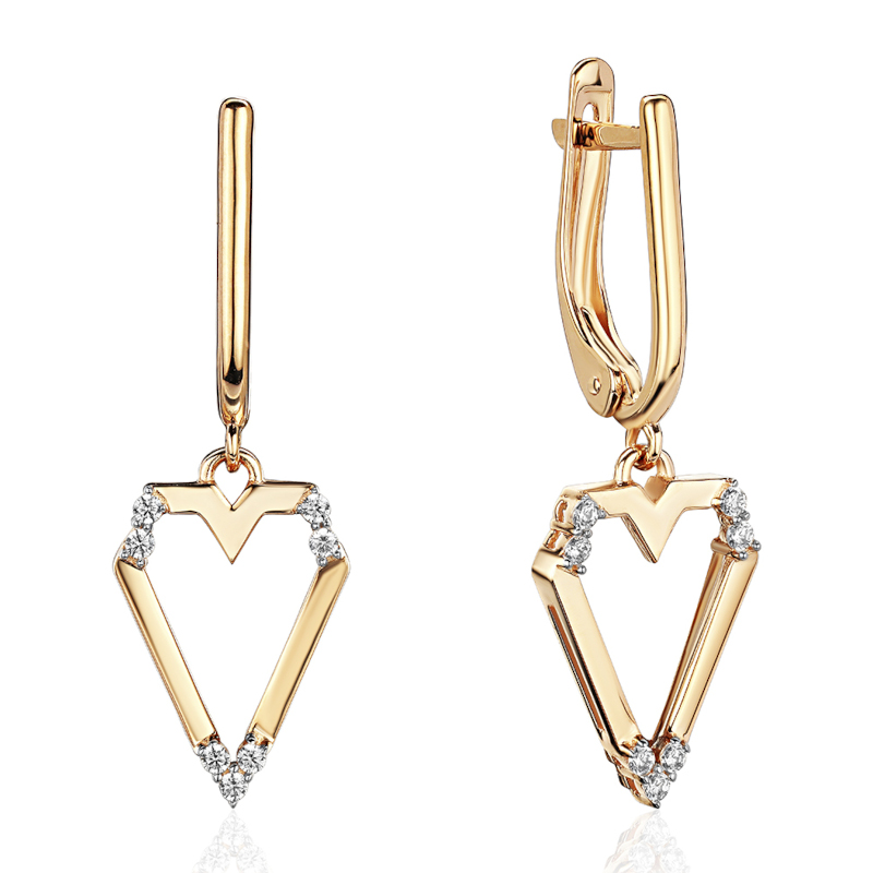 Серьги из красного золота 375 пробы с наносапфирами 01С1115495SР