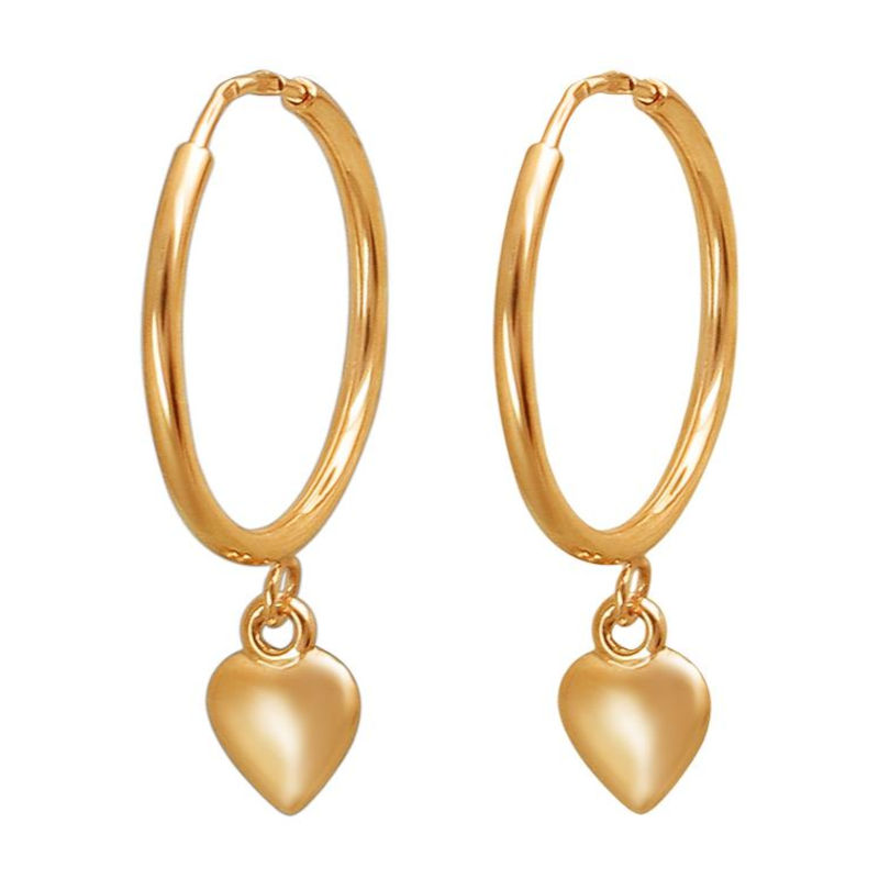 Серьги конго с сердцами из красного золота 375 пробы без вставок 01С0111869S