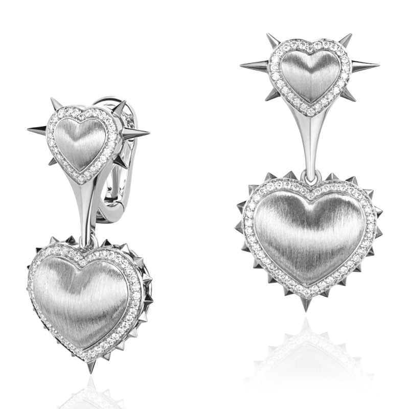 Серьги из белого золота 585 пробы с бриллиантами 01С6215829ЧР