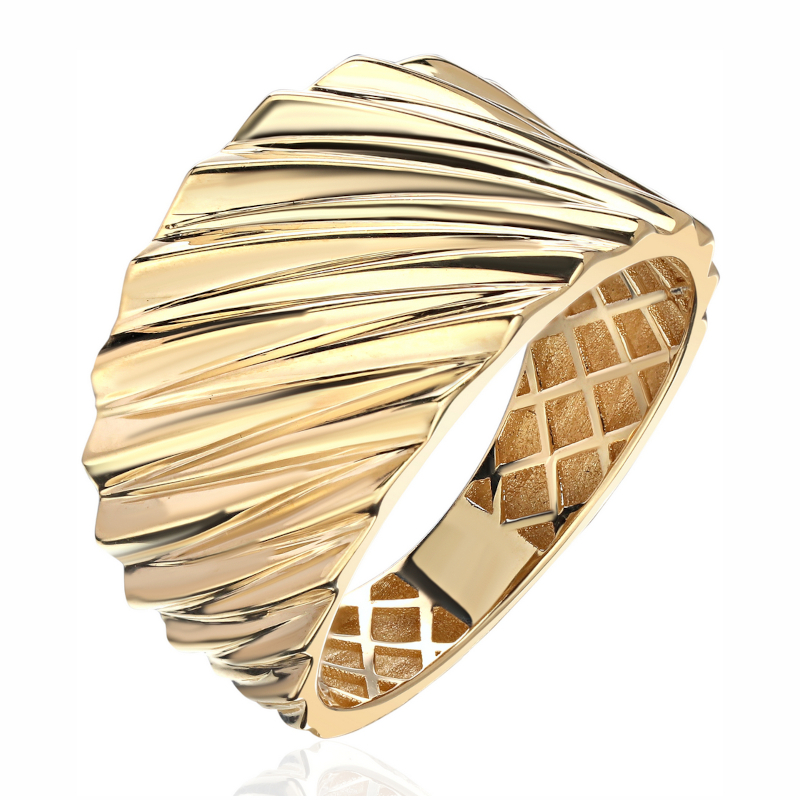 Кольцо из желтого золота 585 пробы без вставок 01К0315053