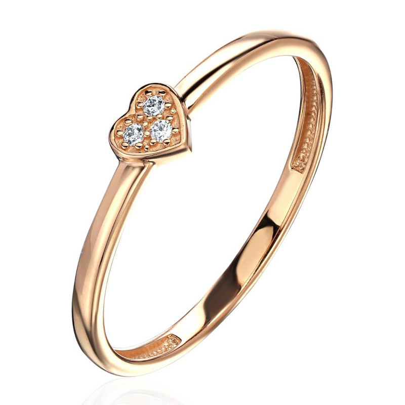 Кольцо из красного золота 375 пробы с фианитами 01К1114837S