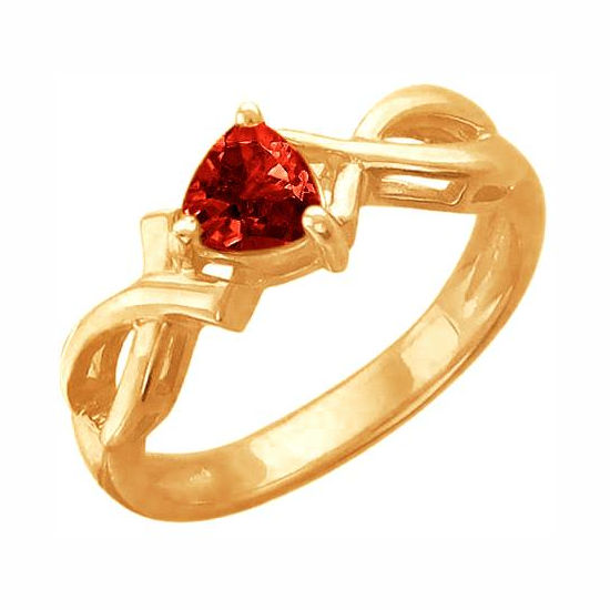 Кольцо из красного золота 585 пробы с аметистом 01К312089-4