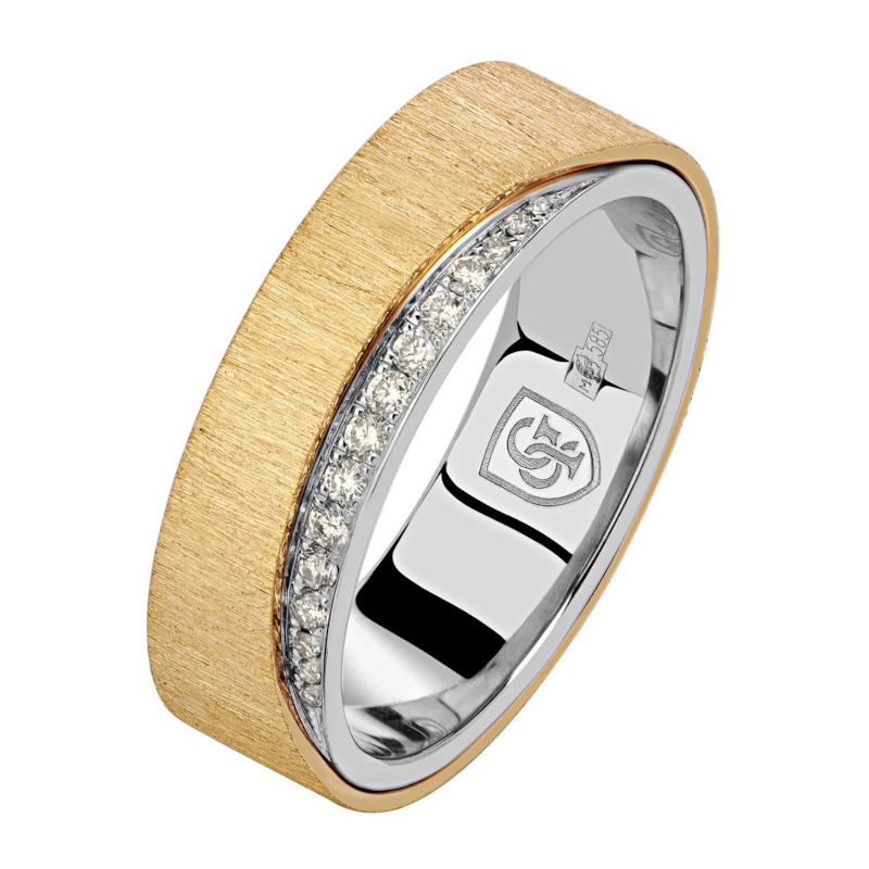 Кольцо из комбинированного золота 585 пробы с бриллиантами 01О660456Ж