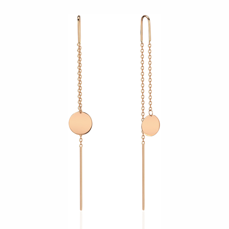 Серьги из красного золота 585 пробы без вставок 01С0114253