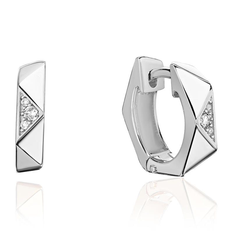 Серьги из белого золота 585 пробы с бриллиантами 01С6215221-17