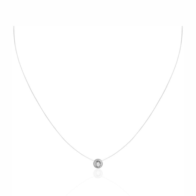 Колье из серебра 925 пробы с фианитом 01Л151692