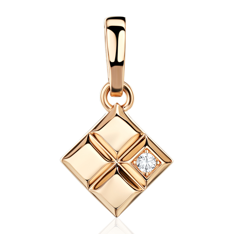 Подвеска из красного золота 585 пробы с фианитом 01П1115161