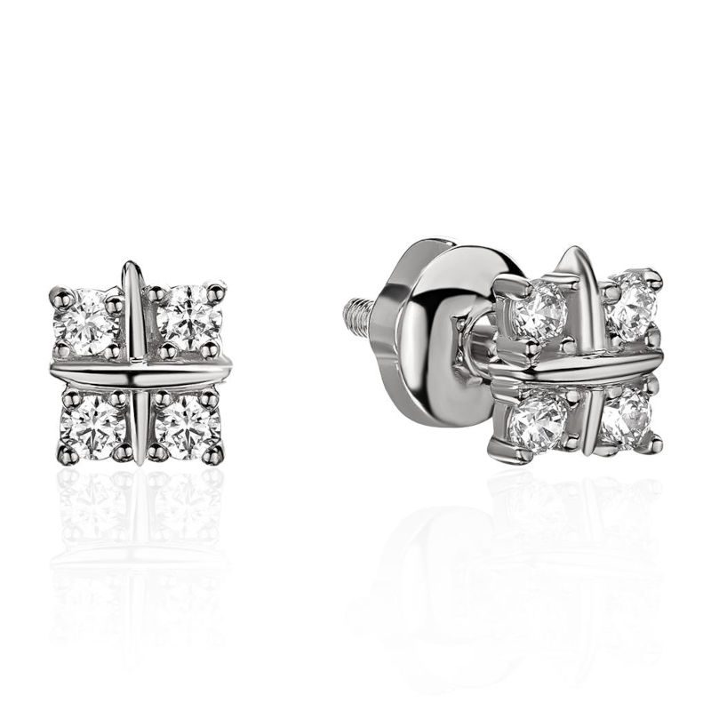 Серьги из платины 585 пробы с бриллиантами 01С6915329-585