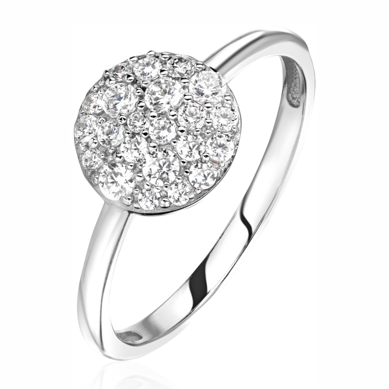 Кольцо из белого золота 585 пробы с фианитами 01К1214767