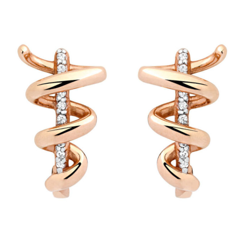 Серьги из красного золота 585 пробы с фианитами 01С1111615