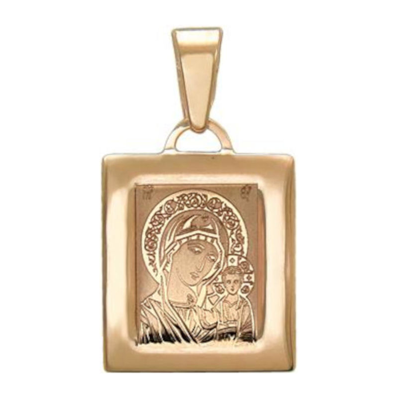 Подвеска "Икона Казанская" из красного золота 585 пробы без вставок 01П011531