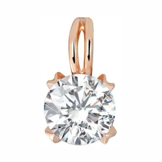 Подвеска из красного золота 585 пробы с фианитом 01П1111285