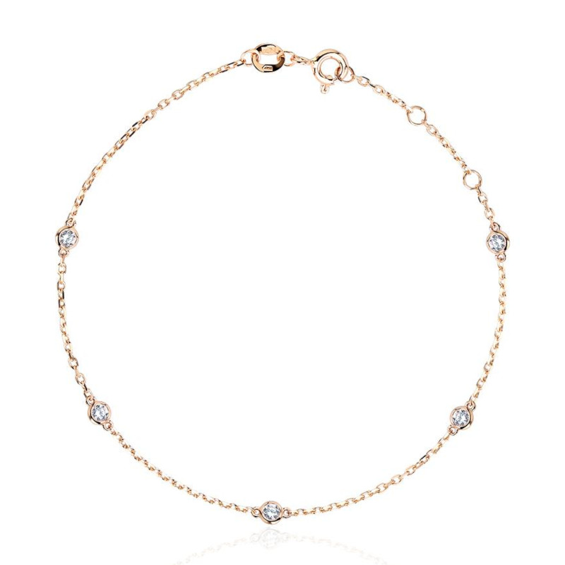 Браслет из красного золота 375 пробы с фианитами 01Б112641S