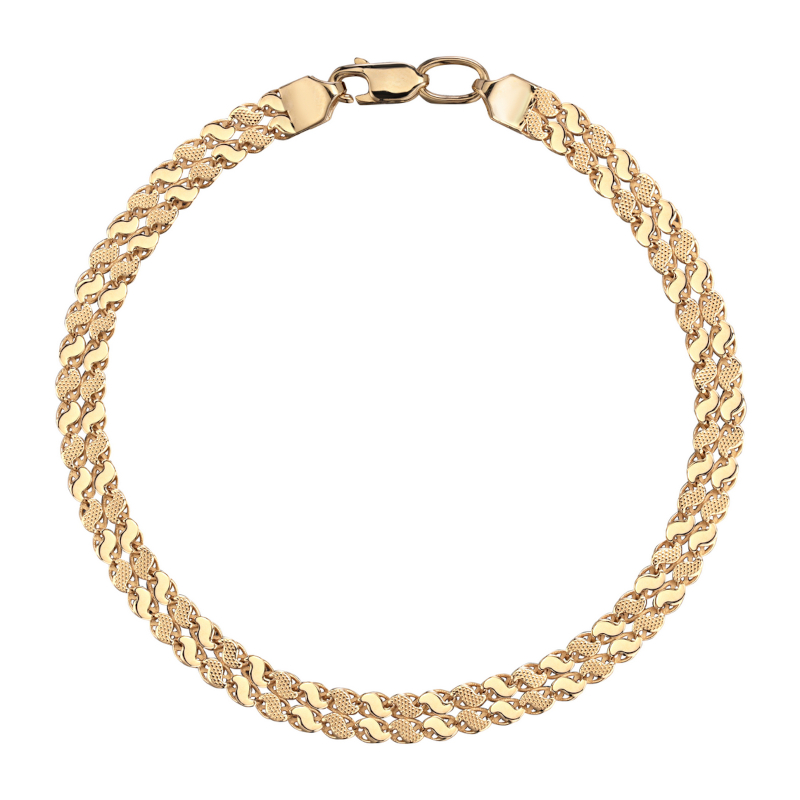 Браслет из желтого золота 585 пробы без вставок 01Б033741