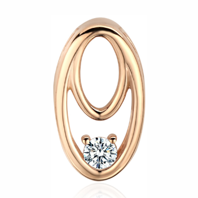 Подвеска из красного золота 585 пробы с фианитом 01П113986