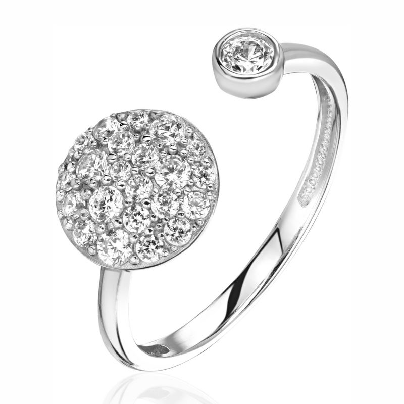 Кольцо из белого золота 585 пробы с фианитами 01К1214768