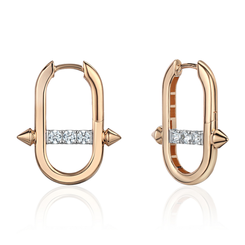 Серьги из красного золота 585 пробы с фианитами 01С1116949Р