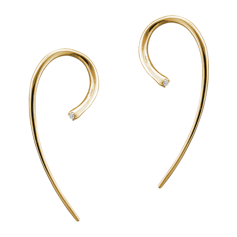 Серьги из желтого золота 585 пробы с бриллиантами 01С6313205