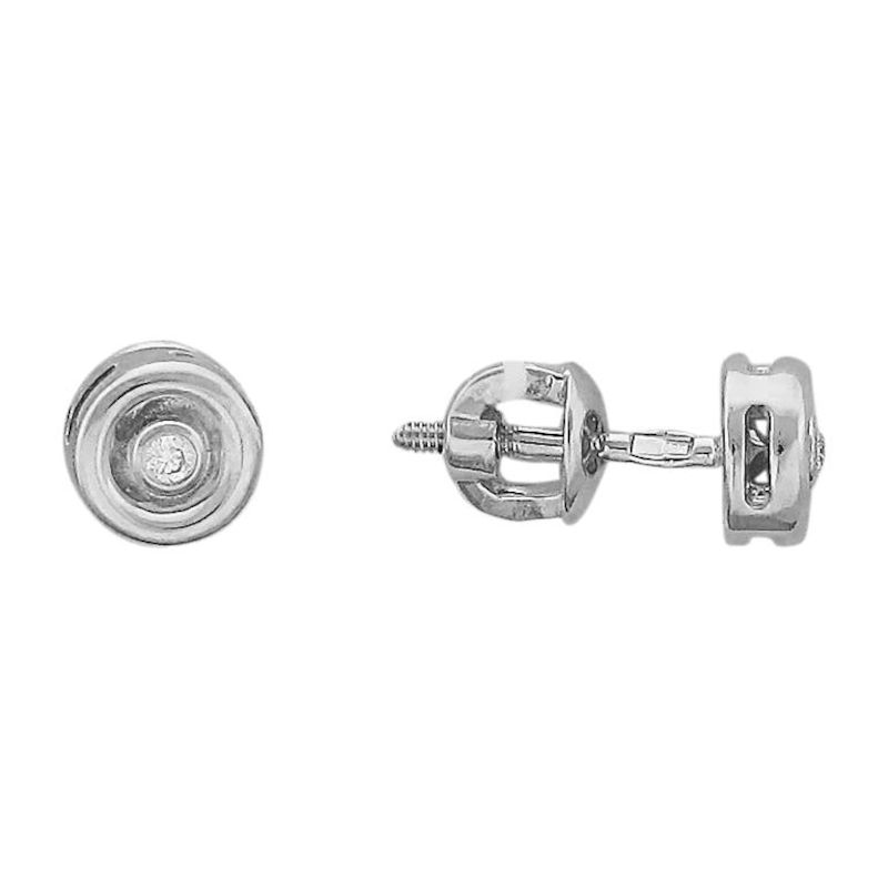 Серьги из платины 585 пробы с бриллиантами 01С697680-585