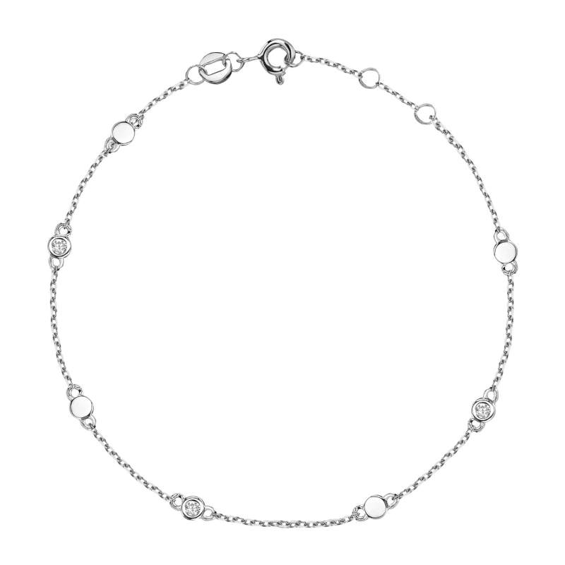 Браслет из белого золота 585 пробы с фианитами 01Б123182