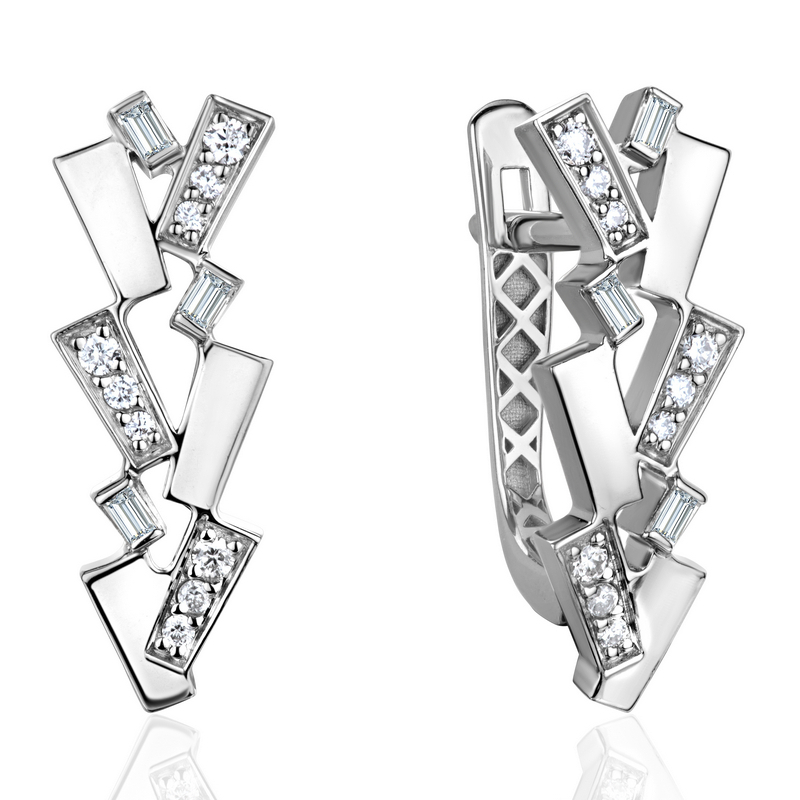 Серьги из белого золота 585 пробы 01С6217049