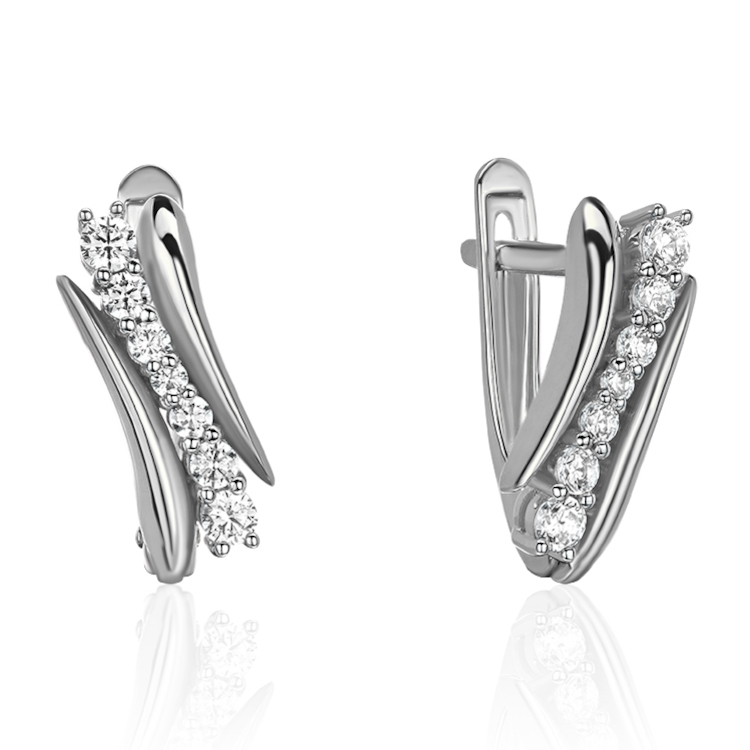 Серьги из платины 585 пробы с бриллиантами 01С6916818-585