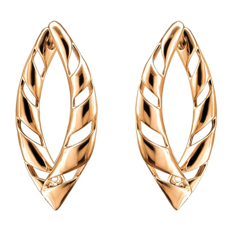 Серьги из красного золота 585 пробы без вставок 01С0113240