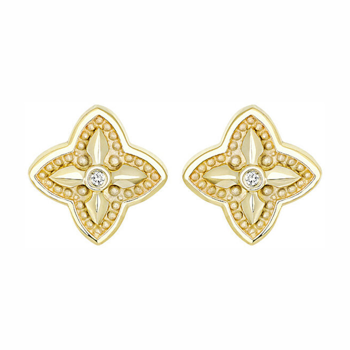 Серьги из желтого золота 585 пробы с бриллиантами 01С638744