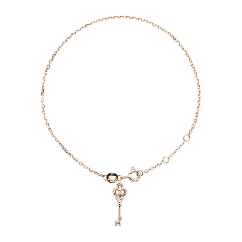 Браслет из красного золота 585 пробы с фианитами 01Б112399