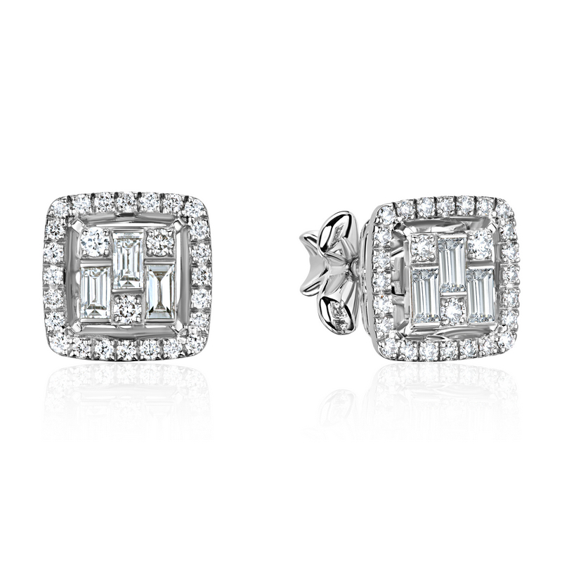 Серьги из белого золота 585 пробы с бриллиантами 01С6217021