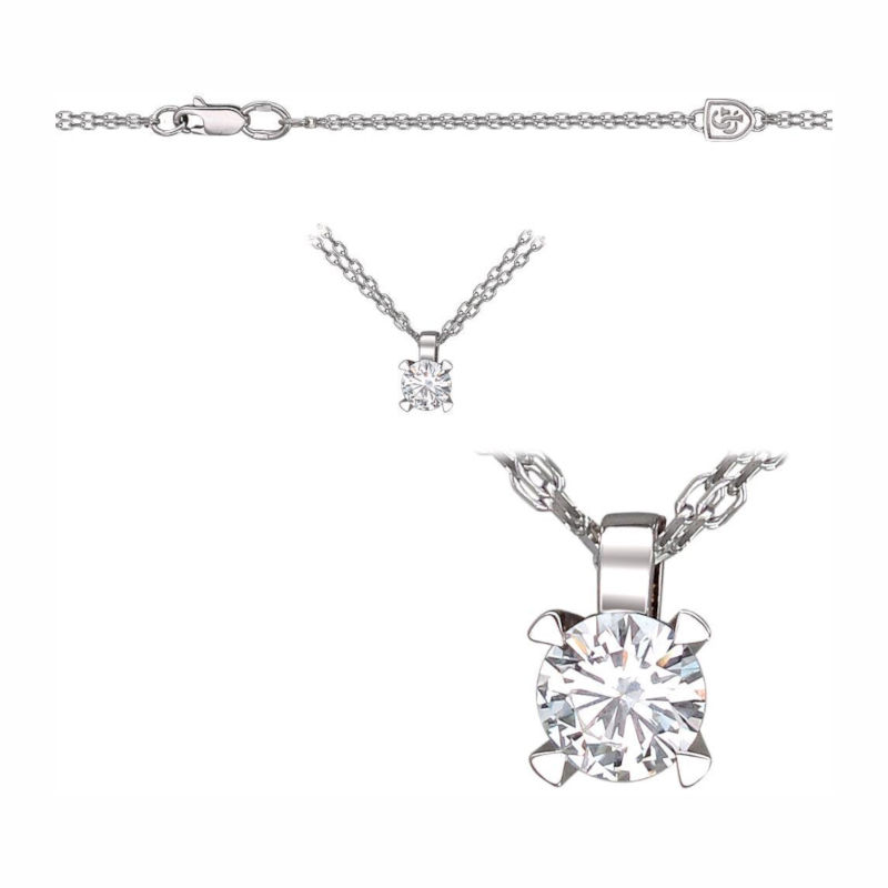 Колье из белого золота 585 пробы с бриллиантами 01Л6213445