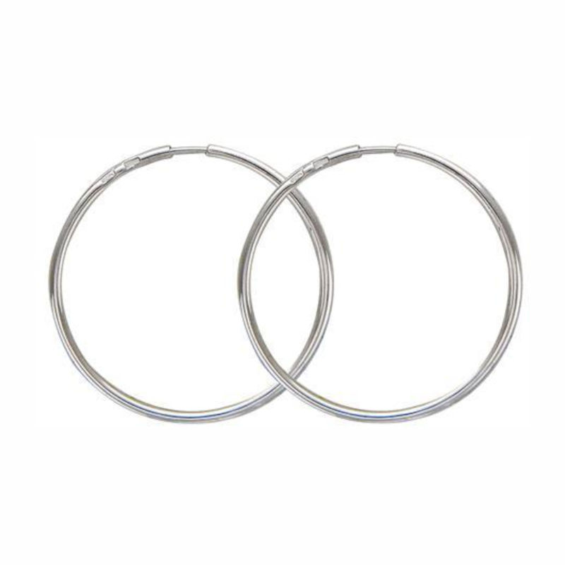 Серьги из белого золота 585 пробы без вставок 01С024837