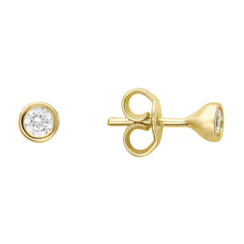 Серьга одиночная из желтого золота 585 пробы с фианитом 01С136024