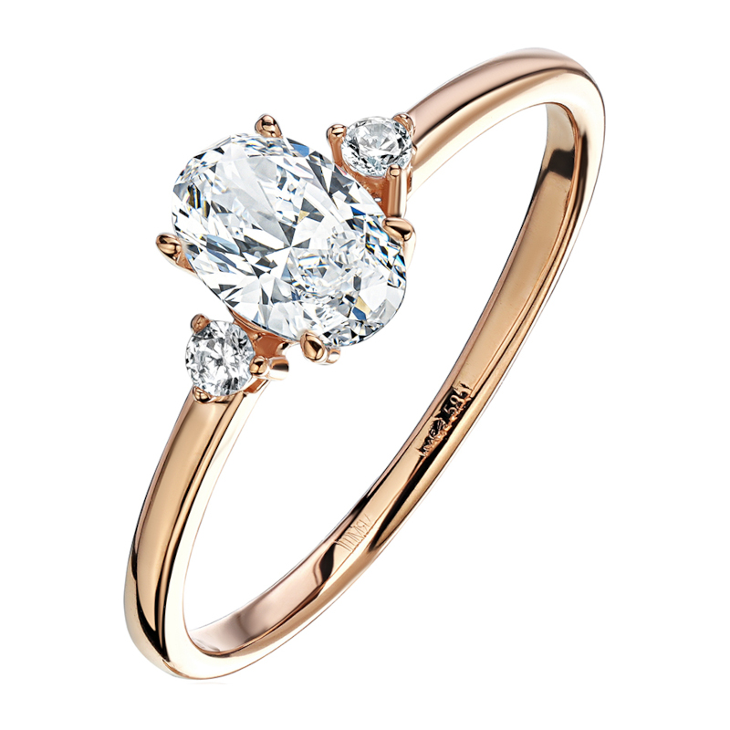 Кольцо из красного золота 585 пробы с фианитами 01К1114075