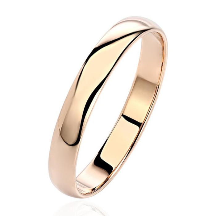 Обручальное кольцо из красного золота 375 пробы без вставок 01О010343S