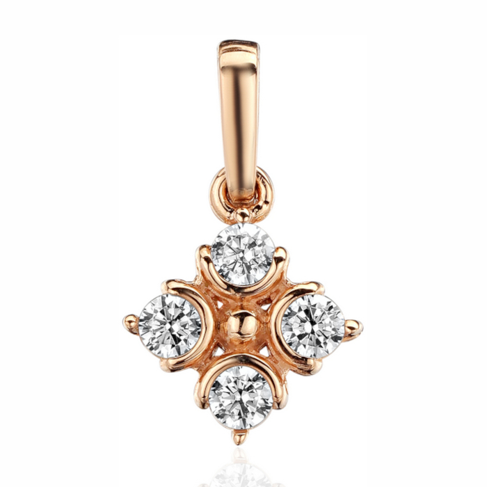 Подвеска из красного золота 585 пробы с фианитами 01П1114738
