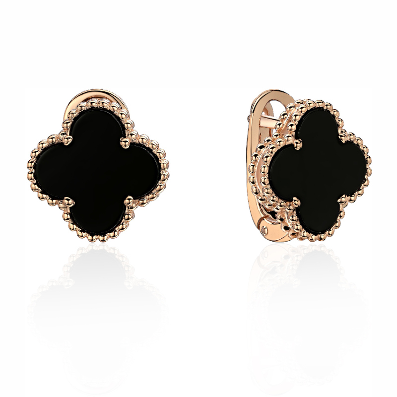 Серьги из красного золота 585 пробы с агатом 01С4115270-1