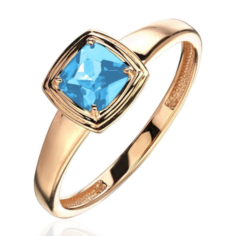 Кольцо из красного золота 585 пробы с топазом 01К3115464-1