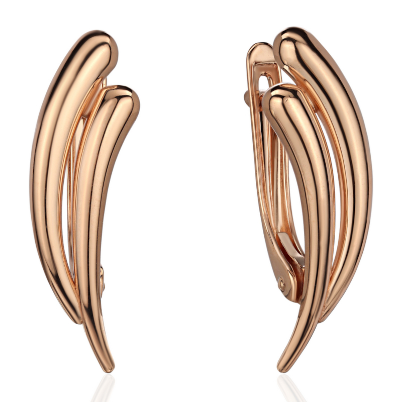 Серьги из красного золота 585 пробы без вставок 01С0116887