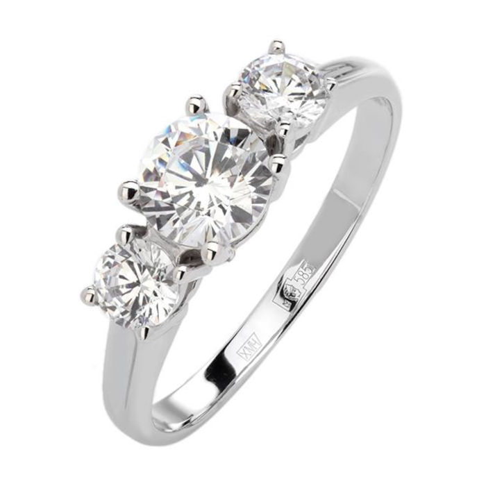 Кольцо из белого золота 585 пробы  с бриллиантами 01К624541-Л