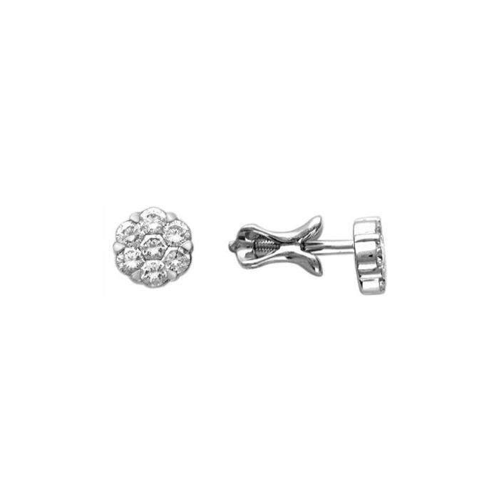 Серьги из белого золота 585 пробы с бриллиантами 01С623087Z