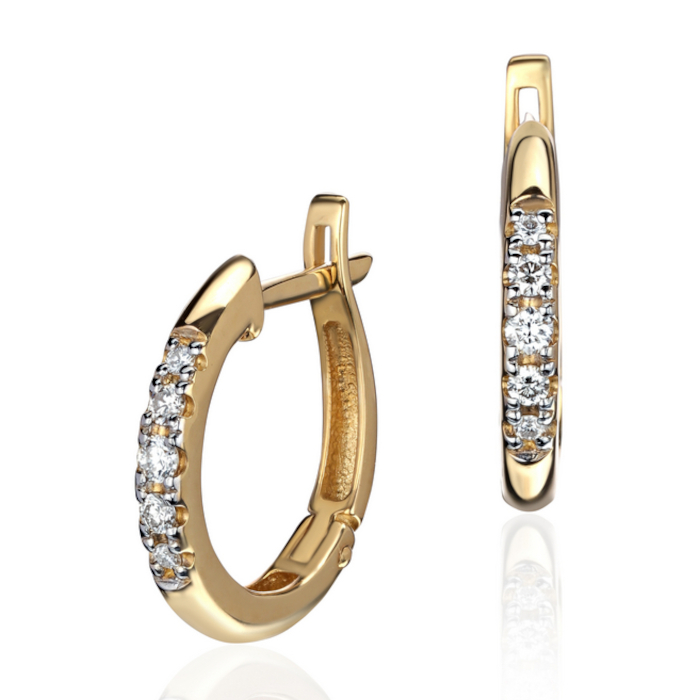 Серьги из желтого золота 585 пробы с бриллиантами 01С6313716