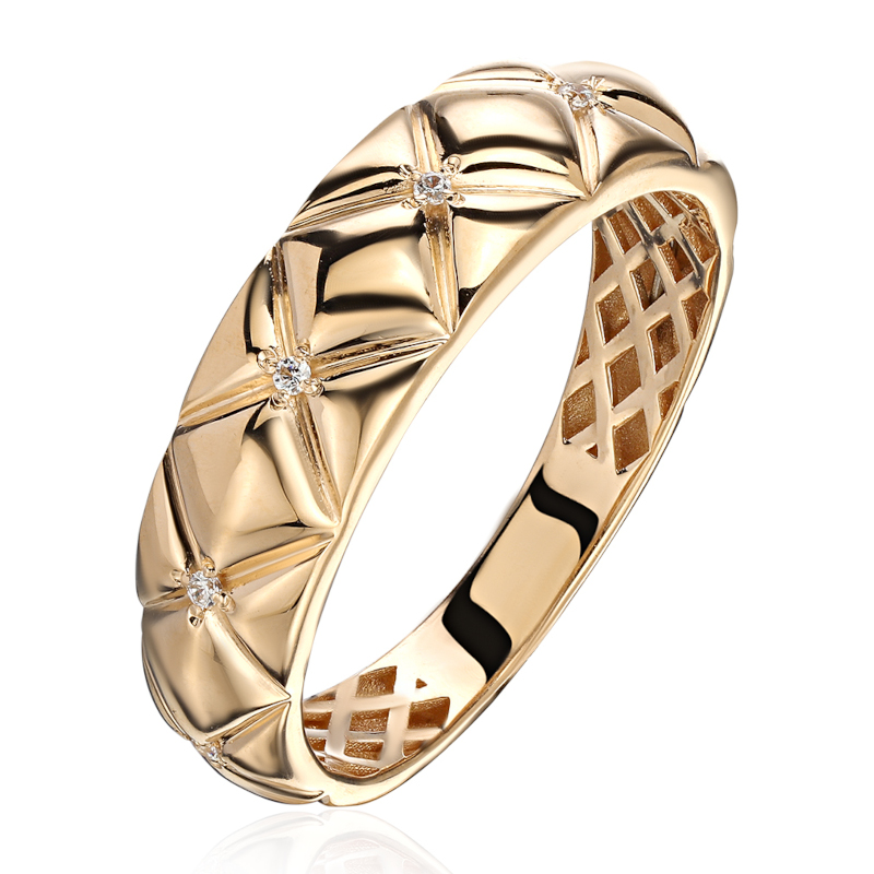 Кольцо из желтого золота 585 пробы с фианитами 01К1315319