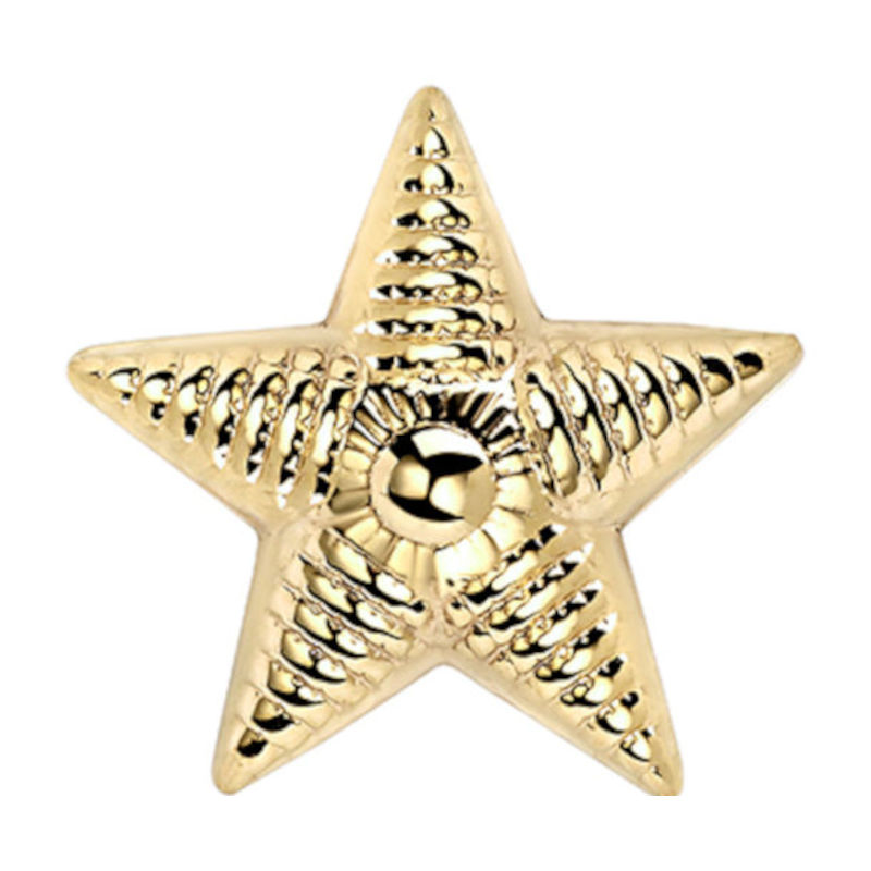 Звезда майорская на погоны из желтого золота 585 пробы 01В030094