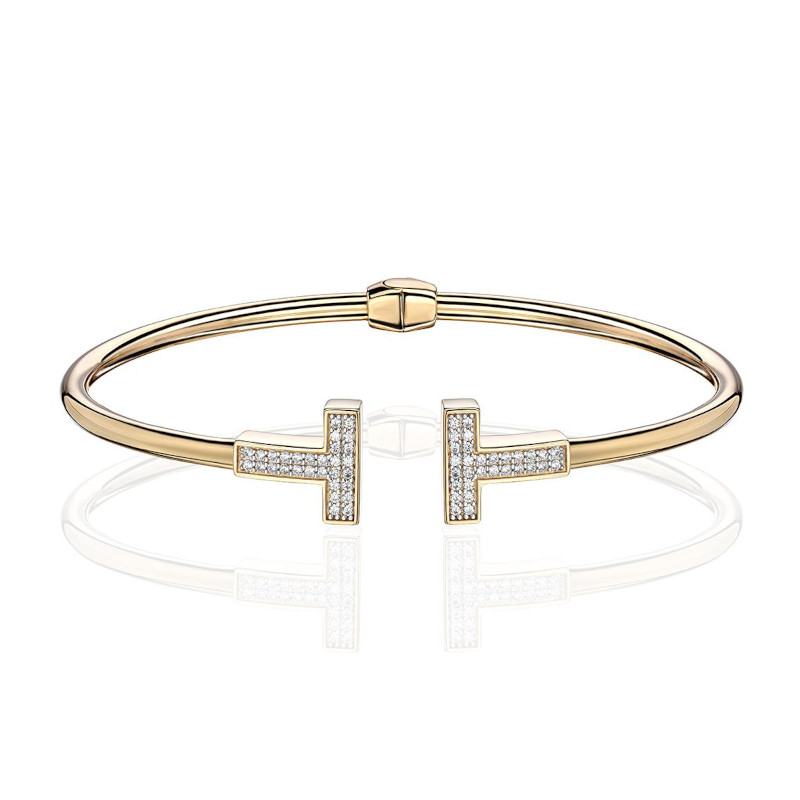 Браслет из желтого золота 375 пробы с фианитами 01Б1321000S