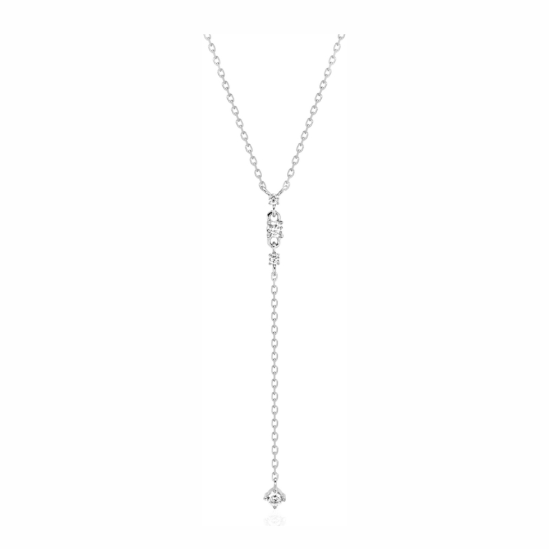 Колье из белого золота 585 пробы с фианитами 01Л122127