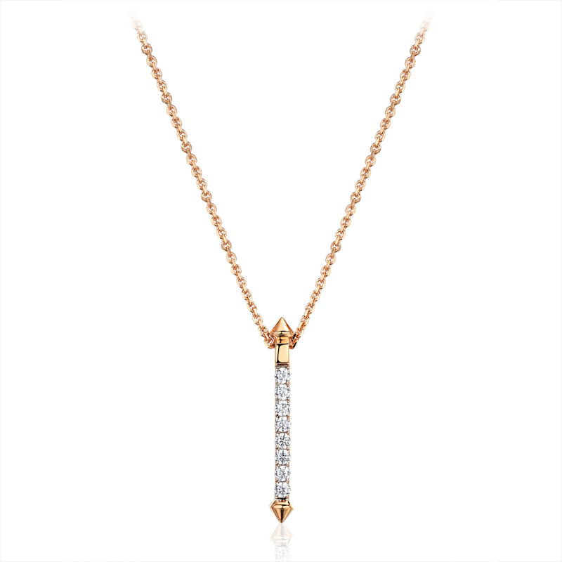 Колье из красного золота 585 пробы с фианитами 01Л112443Р