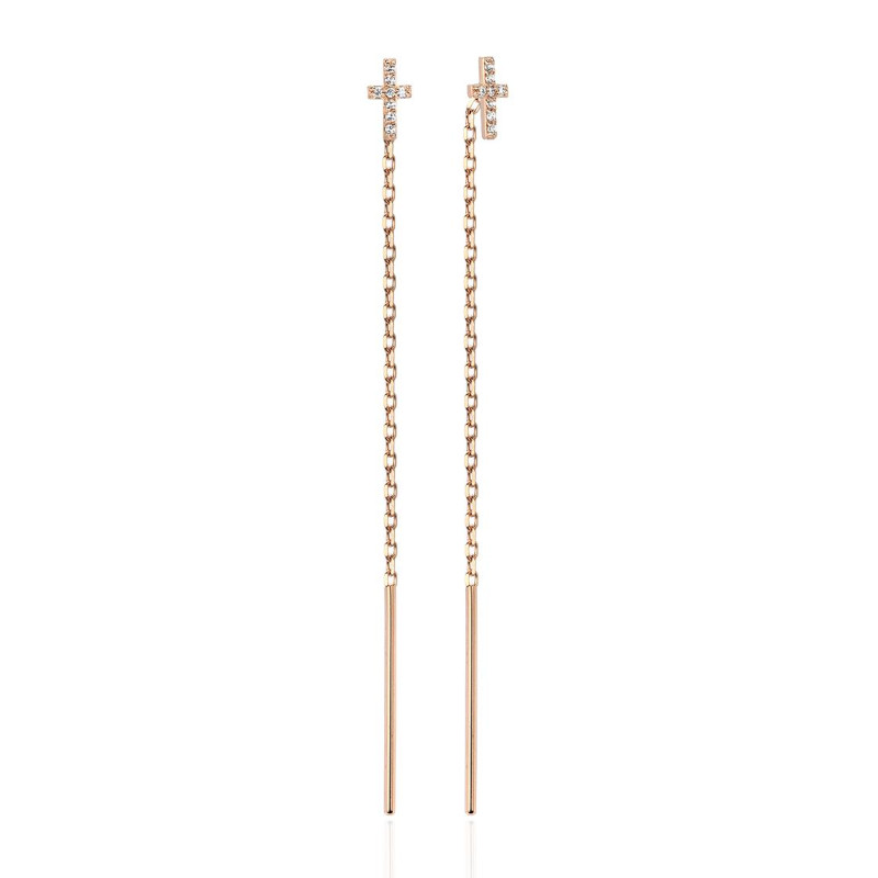 Серьги из красного золота 375 с фианитами 01С116483S
