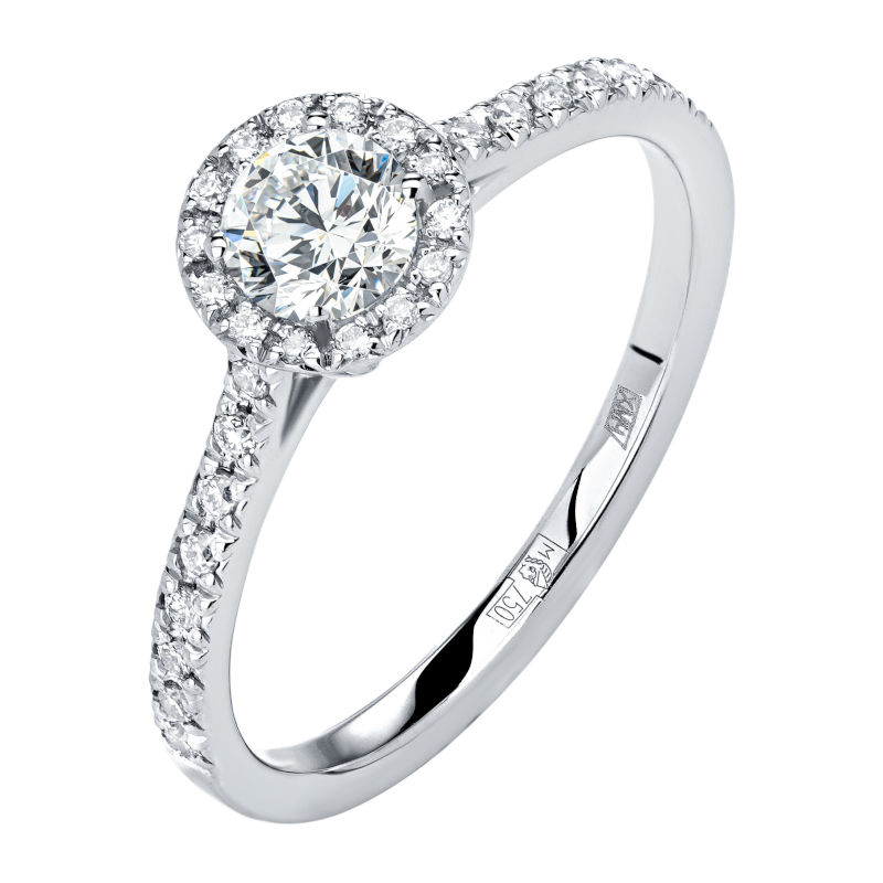 Кольцо из белого золота 750 пробы с бриллиантами 01К6713505